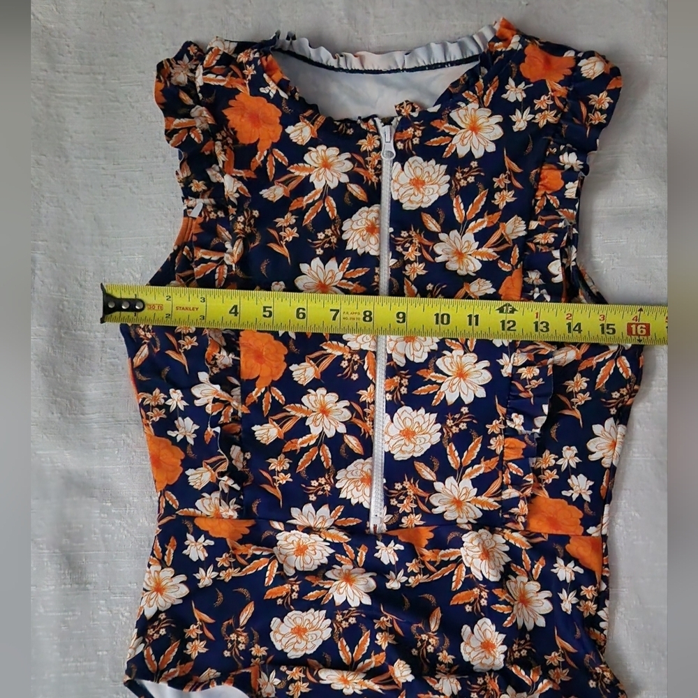 Floral Navy Women Size L  One Piece Swimsuit - Picture 4 of 6